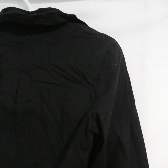 ZONE | medium | Black Long Sleeve Shirt With Rolled Cuffs and Zip Back Bottom - Picture 12 of 16